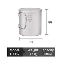 Canecas de paredes duplas de titânio