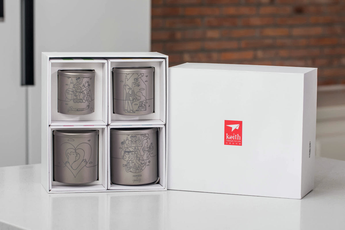 Titan -Becher -Set