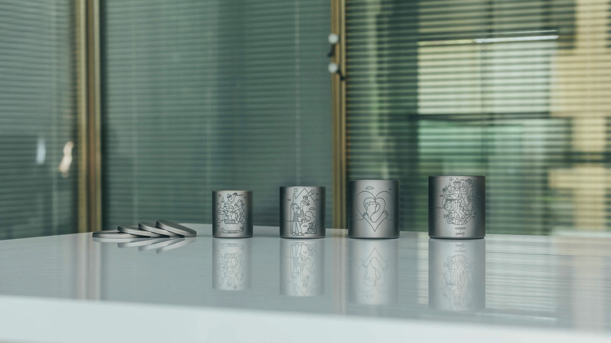Titan -Becher -Set