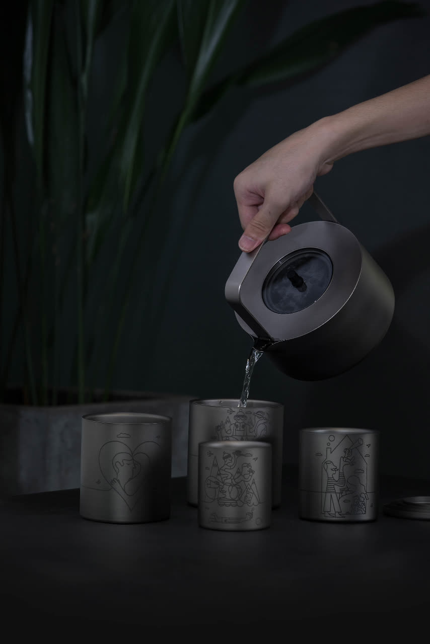 Titan -Becher -Set