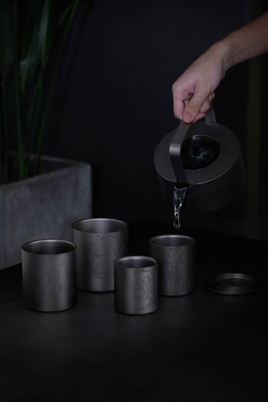 Titan -Becher -Set