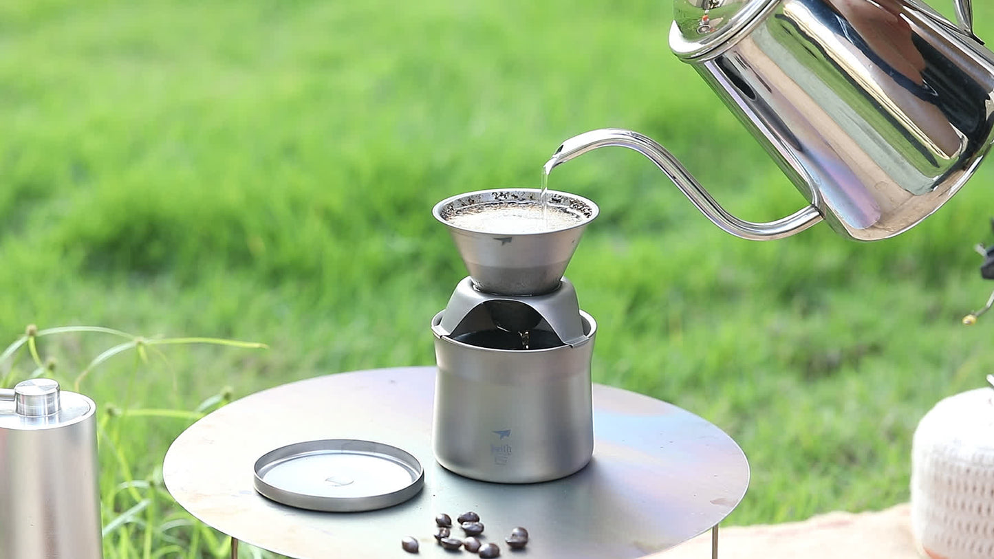 Taza de titanio multifuncional para té y café