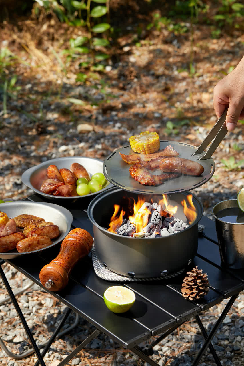Brændeovn og titaniumgrill