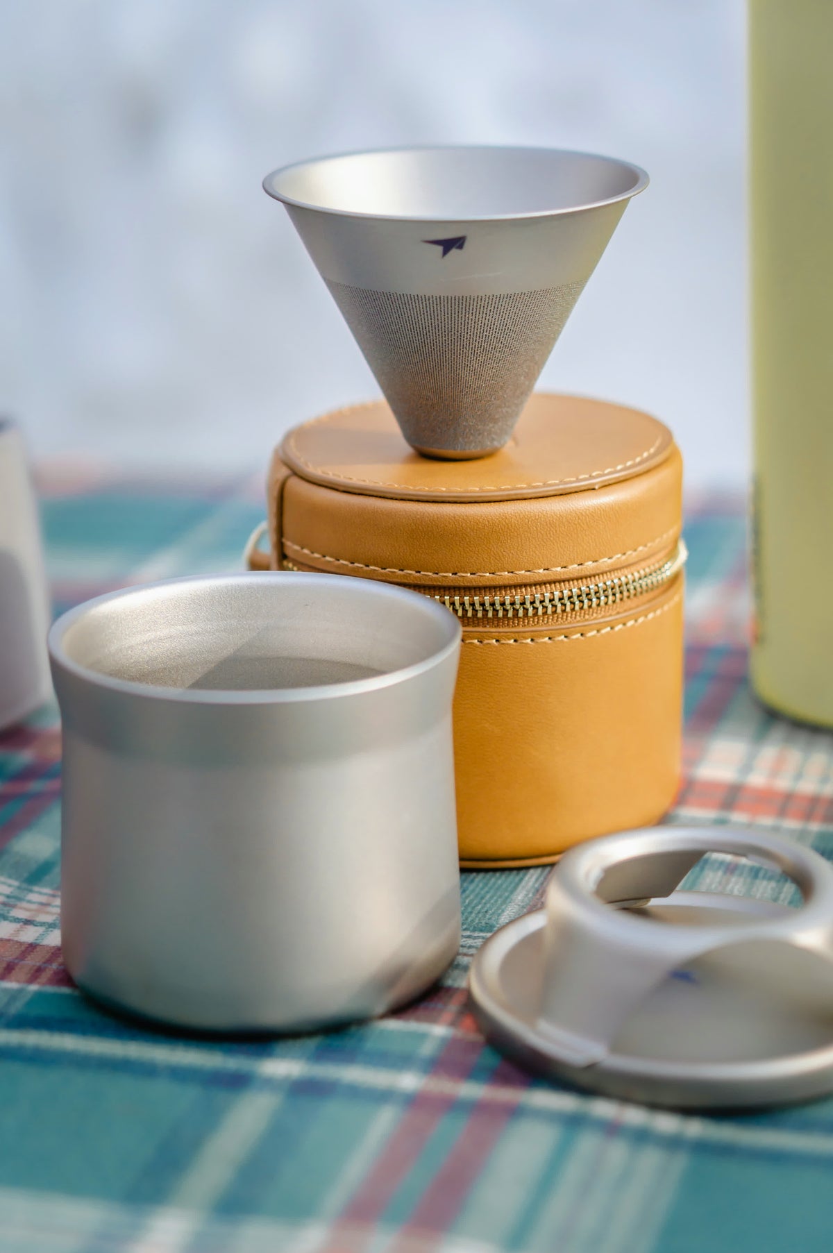 Taza de titanio multifuncional para té y café