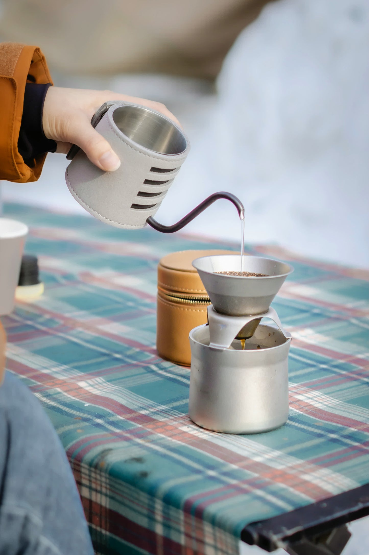 Taza de titanio multifuncional para té y café