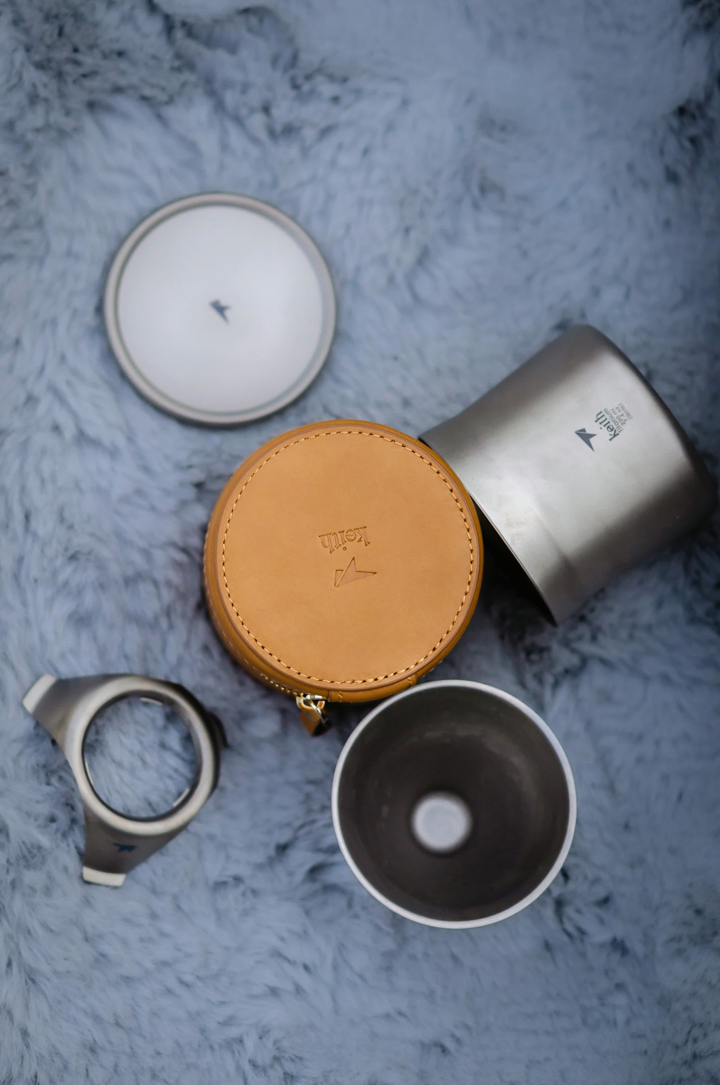 Taza de titanio multifuncional para té y café