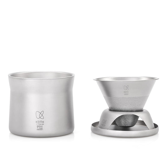 Taza de titanio multifuncional para té y café
