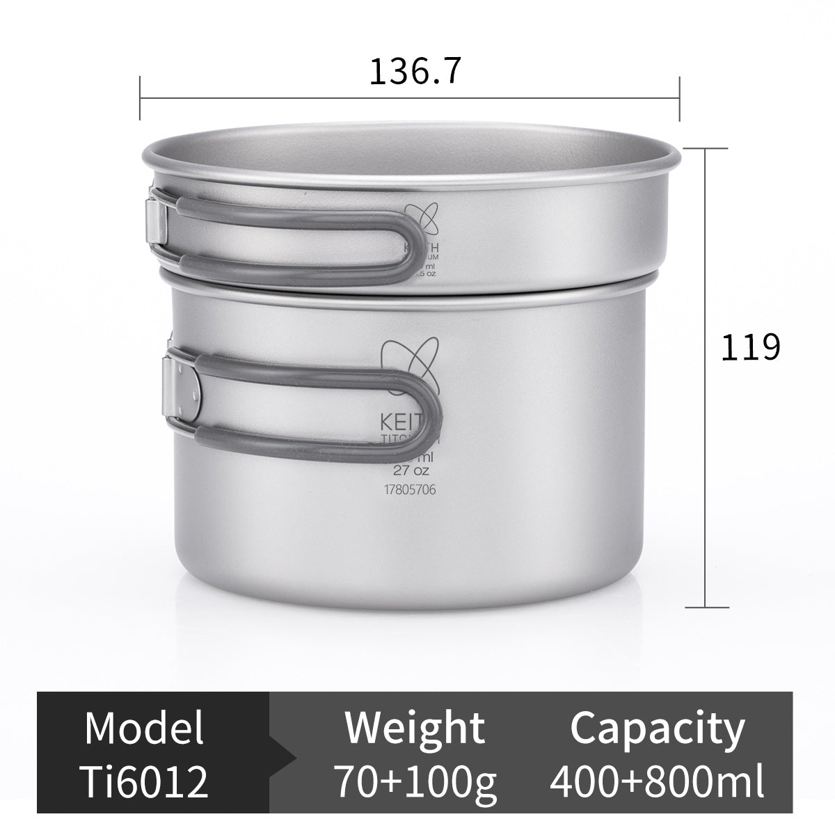 Açık titanyum sırt çantası tencere 2-Piece Set 1100ml Pot 350ml tava kamp yürüyü Açık titanyum sırt çantası tencere 2-Piece Set 1100ml Pot 350ml tava kamp yürüyü