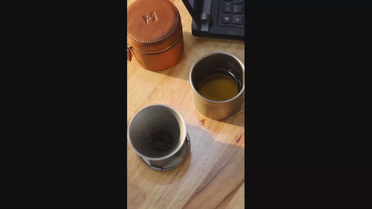 Taza de titanio multifuncional para té y café